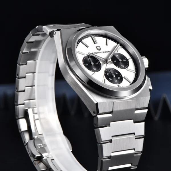 PAGANI DESIGN PD-1761B - Montre Homme Chronographe Étanche en Acier Inoxydable - Blanche – Image 4