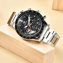 Alternative view of BENYAR BY-5175B Montre Homme Chronographe Étanche avec bracelet en Acier inoxydable - Noir