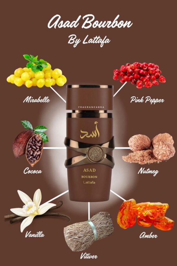 LATTAFA ASAD BOURBON - EAU DE PARFUM - 100 ML - عطر أسد بوربون – Image 3