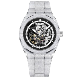 BENYAR BY-5212A Montre Homme Automatique Étanche en Acier Inoxydable - Noire