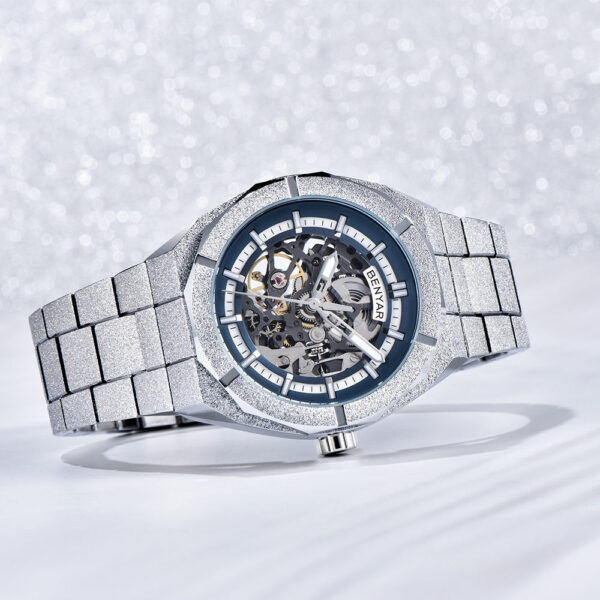 BENYAR BY-5212B Montre Homme Automatique Étanche en Acier Inoxydable - Bleu – Image 2
