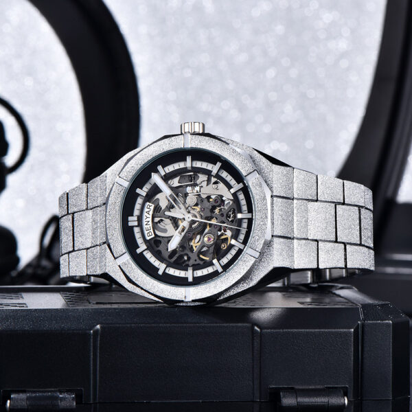 BENYAR BY-5212A Montre Homme Automatique Étanche en Acier Inoxydable - Noire – Image 3