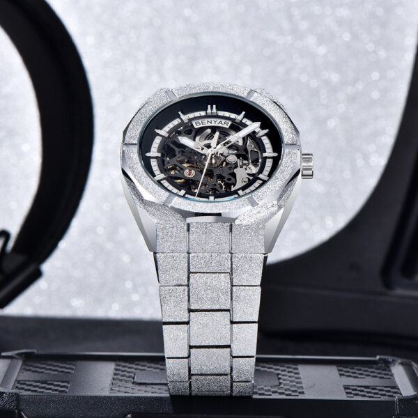 BENYAR BY-5212A Montre Homme Automatique Étanche en Acier Inoxydable - Noire – Image 4