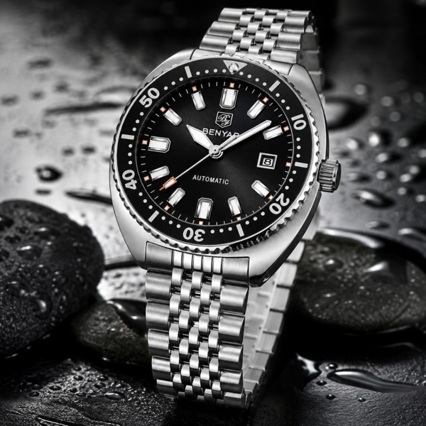 Alternative view of BENYAR BY-5211A Montre Homme Automatique – Bracelet Acier Inoxydable Noir