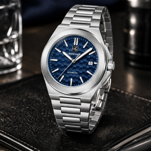 Alternative view of BENYAR BY-5219B Montre Homme Automatique Étanche en Acier Inoxydable - Bleu