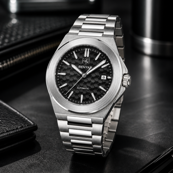 Alternative view of BENYAR BY-5219A Montre Homme Automatique Étanche en Acier Inoxydable - Noir