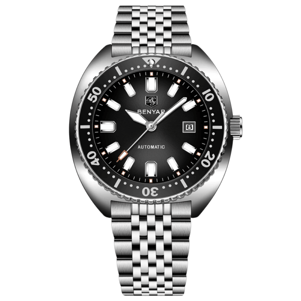 BENYAR BY-5211A Montre Homme Automatique – Bracelet Acier Inoxydable Noir
