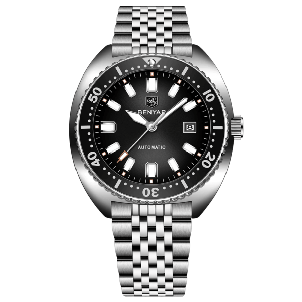 BENYAR BY-5211A Montre Homme Automatique – Bracelet Acier Inoxydable Noir