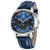 BENYAR BY-5213B Montre Homme Chronographe Bleu – Bracelet en Cuir, Style Sport Chic & Étanche