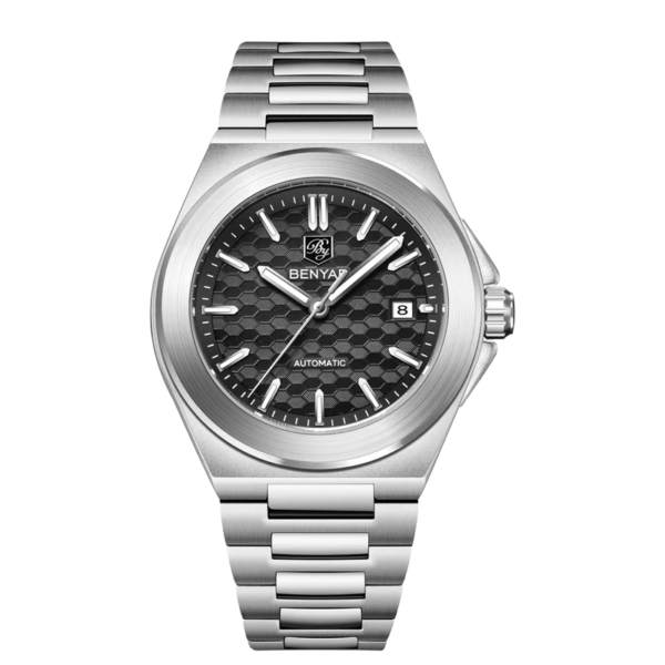 BENYAR BY-5219A Montre Homme Automatique Étanche en Acier Inoxydable - Noir