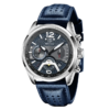 BENYAR BY-5171B Montre Homme Chronographe Bleu– Bracelet en Cuir, Style Sport Chic & Étanche