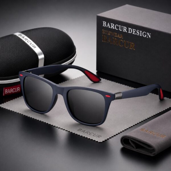 BARCUR A21-300A Bleu – Lunettes de soleil de luxe carrées dégradées – Design Élégant et Intemporel