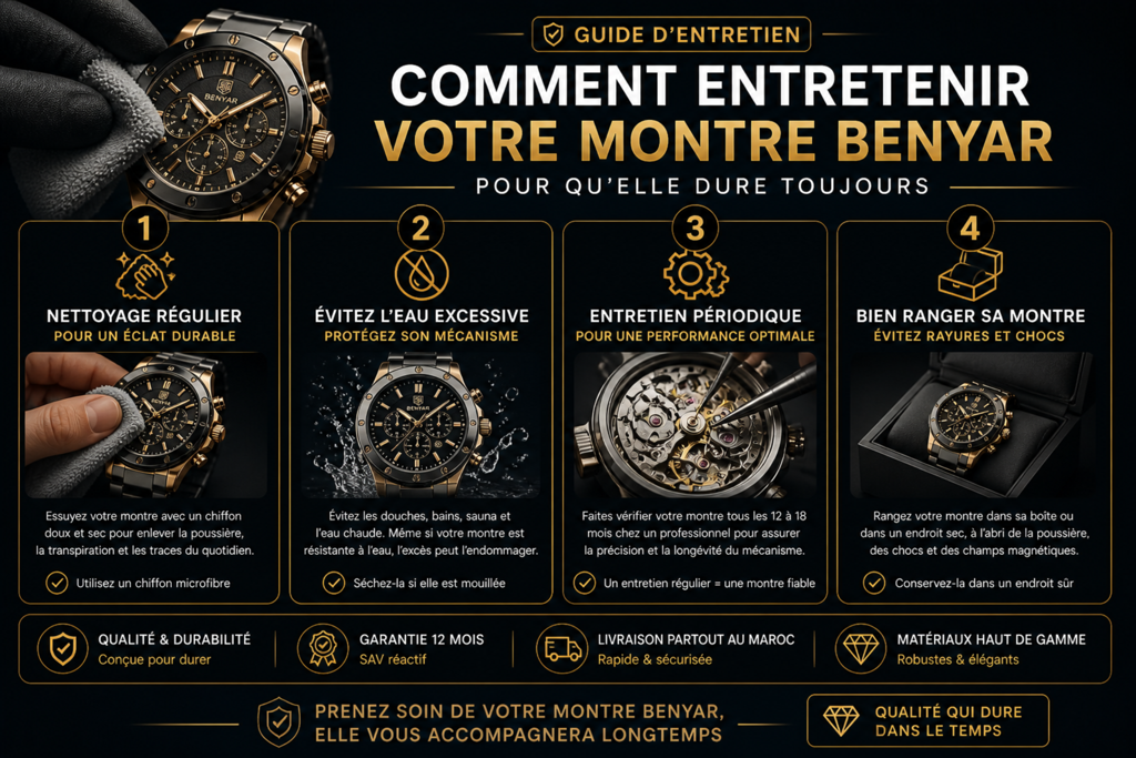 Comment entretenir votre montre Benyar ?