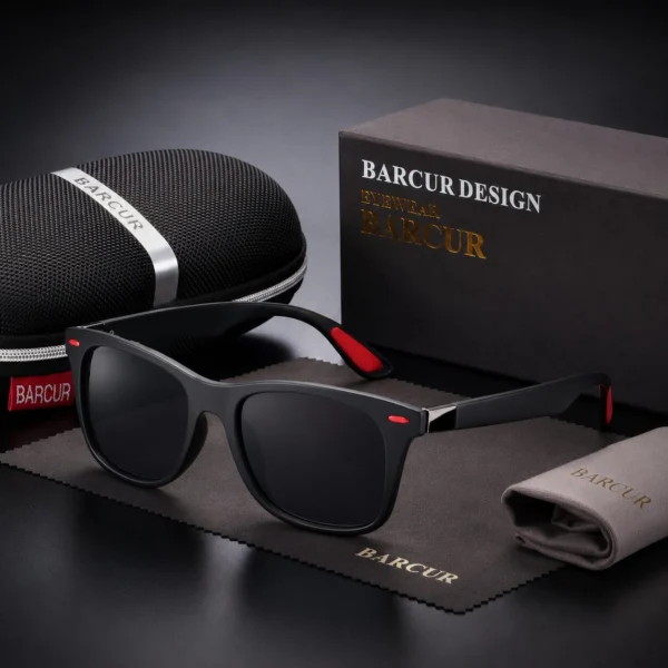 BARCUR A21-300B Noir– Lunettes de soleil de luxe carrées dégradées – Design Élégant et Intemporel