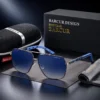BARCUR Barcur 8769B Bleu ciel – Lunettes de soleil de luxe carrées dégradées – Design Élégant et Intemporel