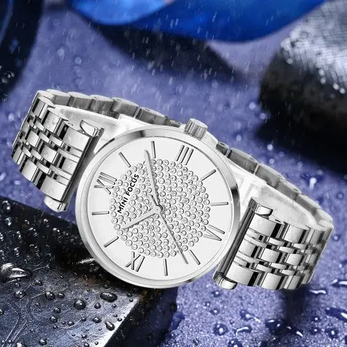 Alternative view of MINI FOCUS MF0334C – montre chronographe de luxe pour femmes avec bracelet en acier inoxydable - Argent